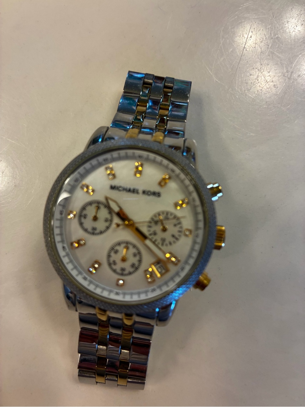 Michael Kors Two-Tone Silver and Gold woman’s Chronograph Watch